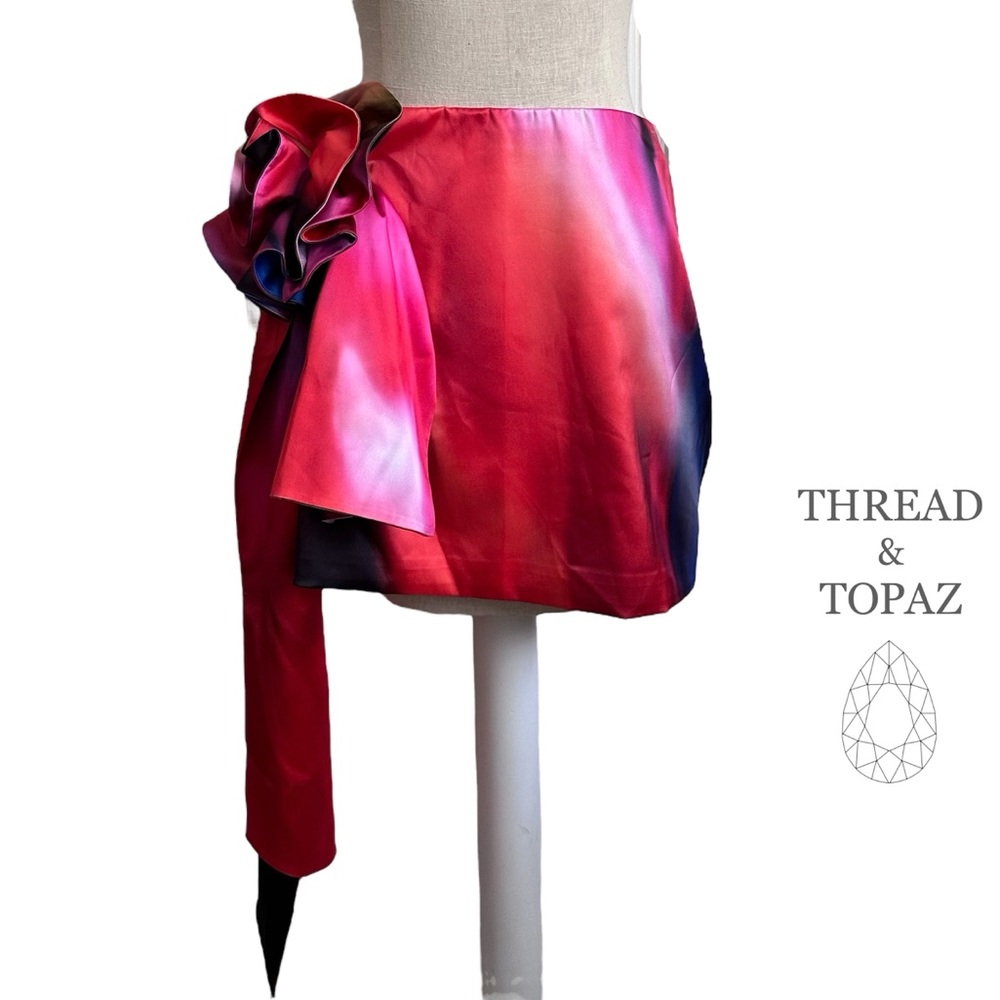 Corsage Colorful Ombre Mini Skirt By Juliette Foxx Small
